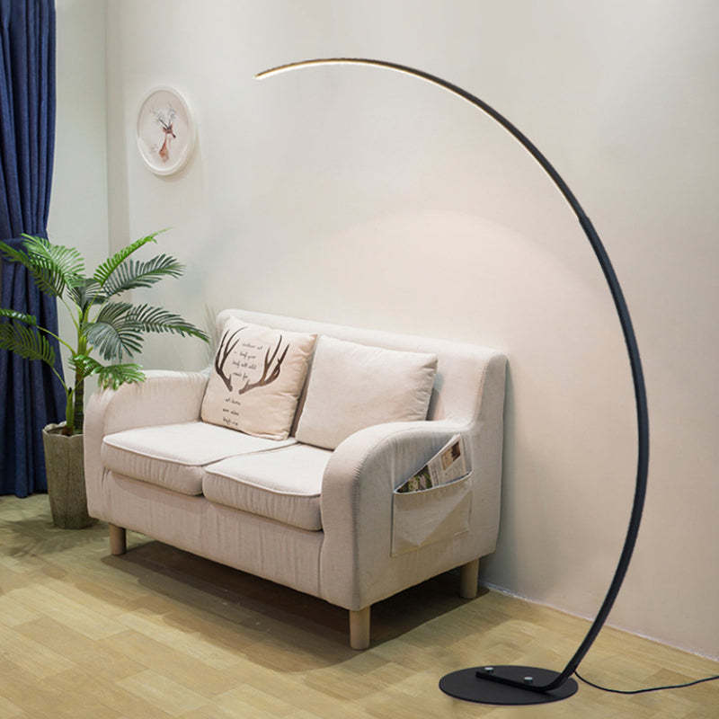 Elys Floor Lamp Modern Arc LED Metal Silicon Living Room Bedroom