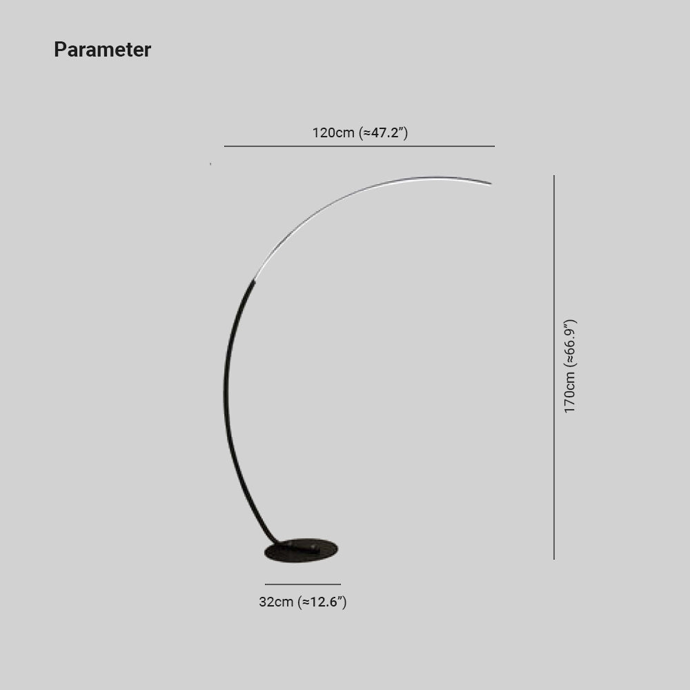 Elys Floor Lamp Modern Arc LED Metal Silicon Living Room Bedroom