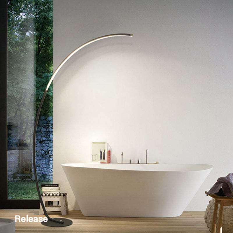 Elys Floor Lamp Modern Arc LED Metal Silicon Living Room Bedroom