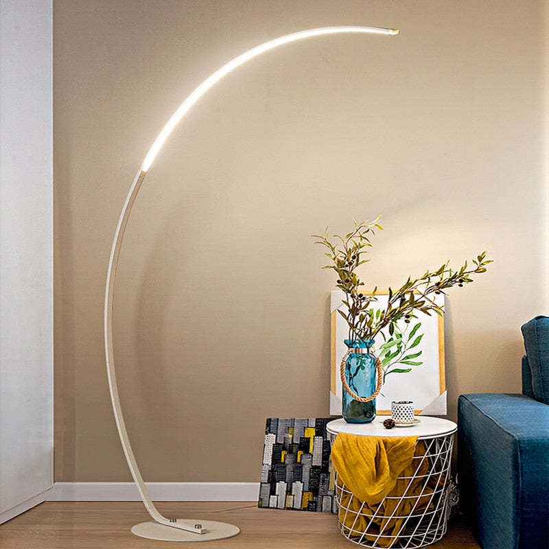 Elys Floor Lamp Modern Arc LED Metal Silicon Living Room Bedroom