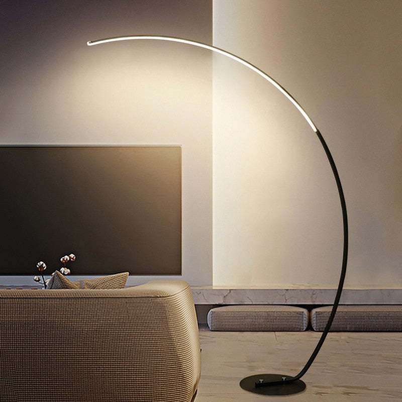 Elys Floor Lamp Modern Arc LED Metal Silicon Living Room Bedroom
