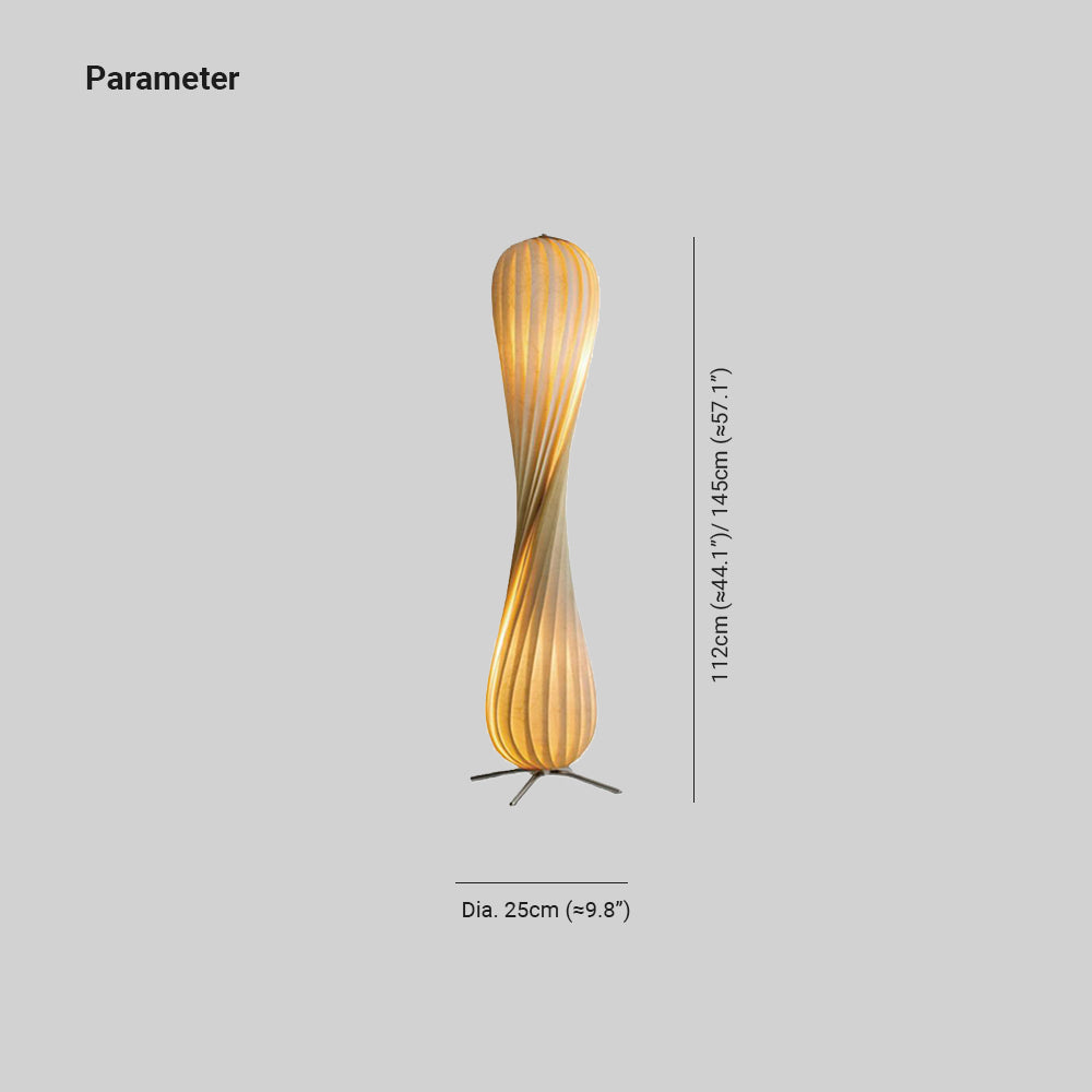 Yono Floor Lamp Modern Twisted Wood Living Room Bedroom