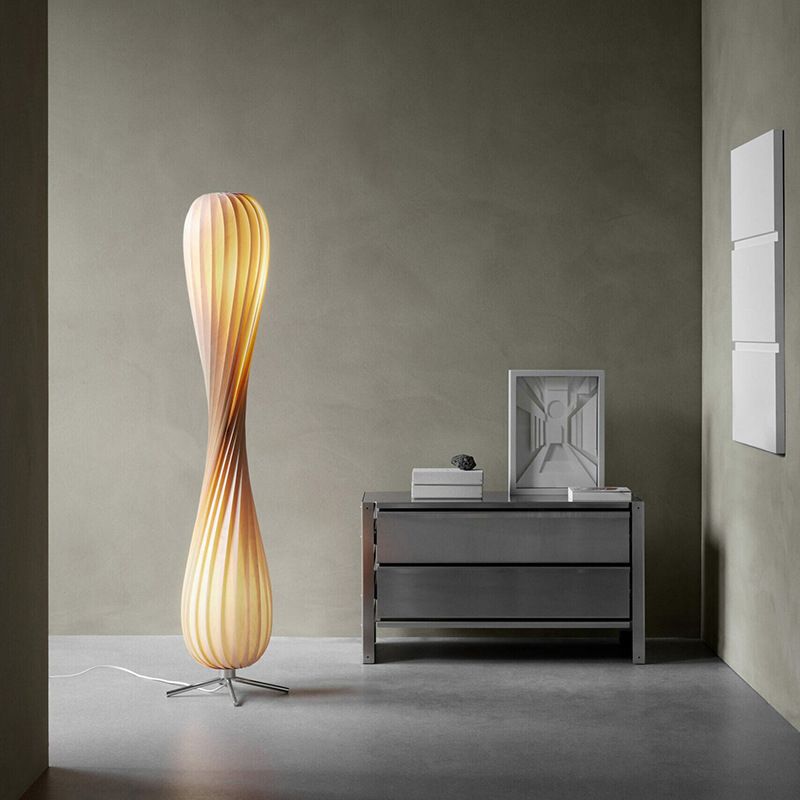 Yono Floor Lamp Modern Twisted Wood Living Room Bedroom