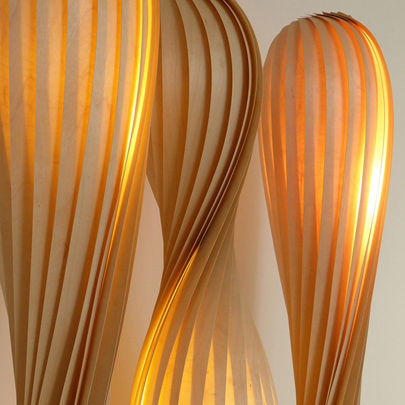 Yono Floor Lamp Modern Twisted Wood Living Room Bedroom