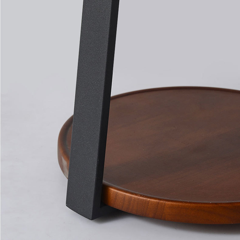 Mode Floor Lamp Round Natural Wood with Table Bedroom Living Room