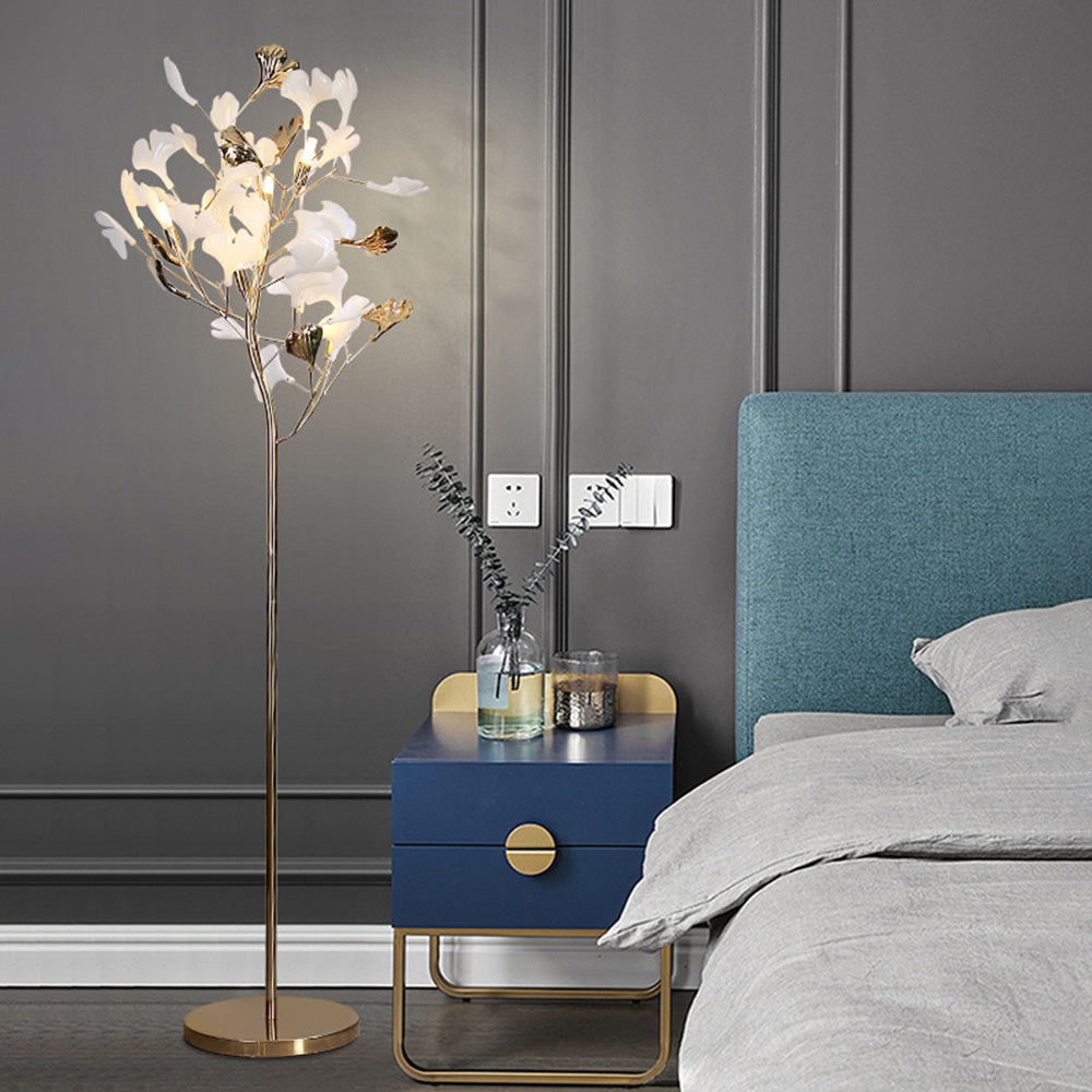Yono Floor Lamp Artistic Study Metal Ceramic Leaf Living Room