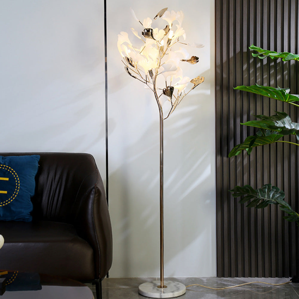 Yono Floor Lamp Artistic Study Metal Ceramic Leaf Living Room