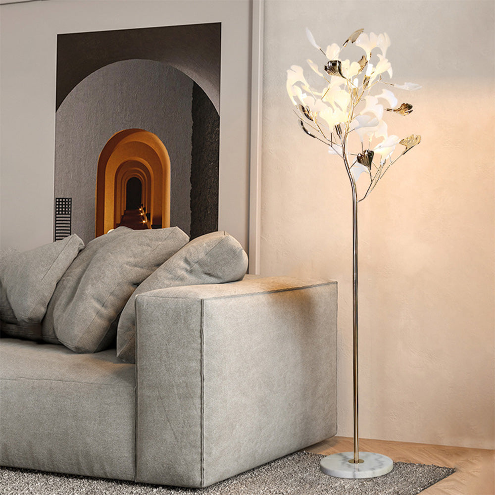 Yono Floor Lamp Artistic Study Metal Ceramic Leaf Living Room