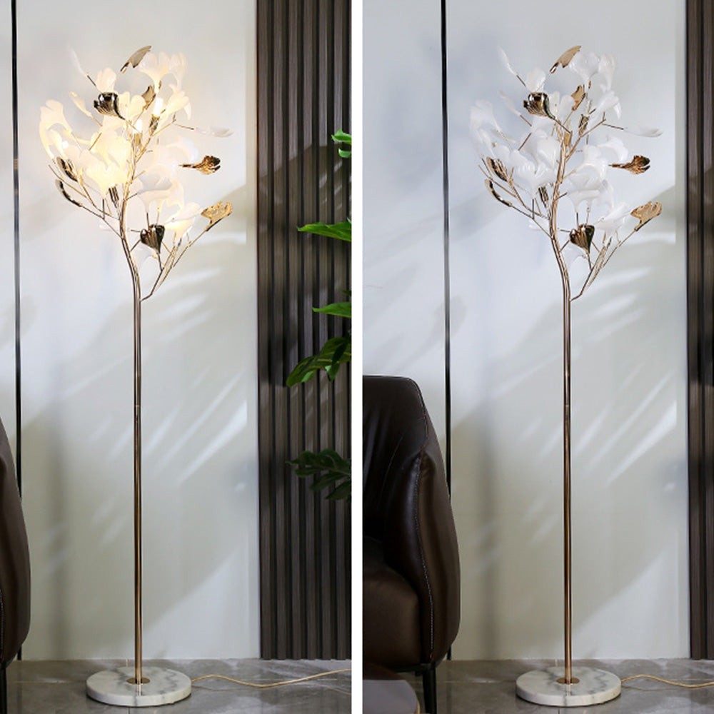 Yono Floor Lamp Artistic Study Metal Ceramic Leaf Living Room