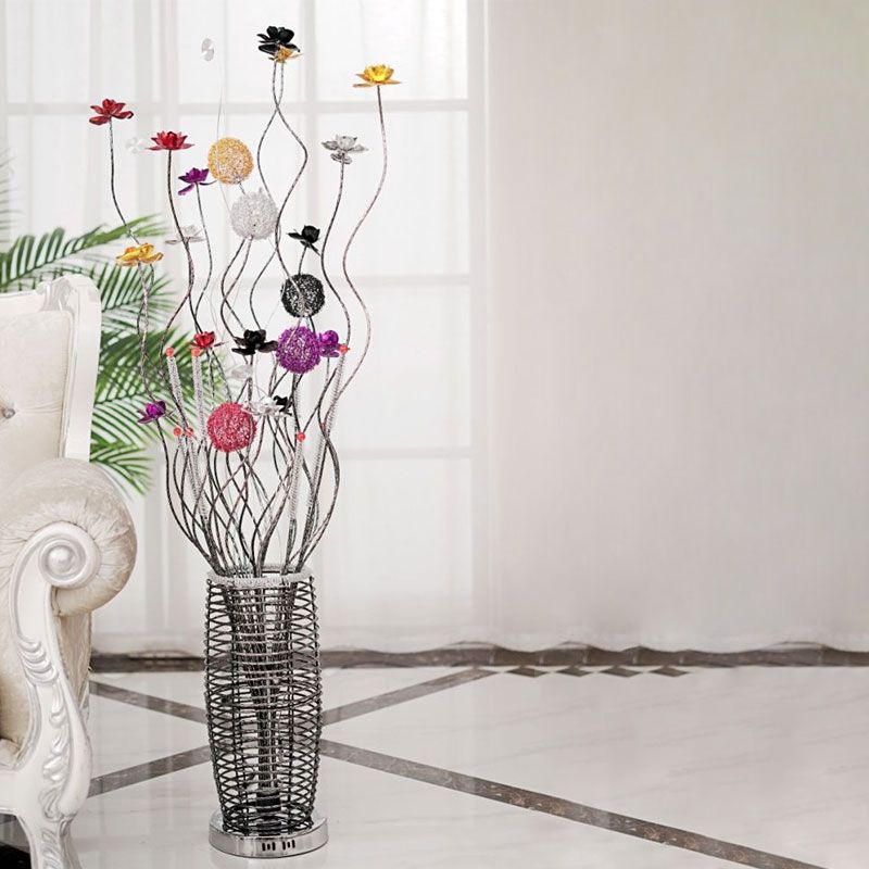 Yono Floor Lamp Metal Flower Vase Art Deco Bedroom Living Room