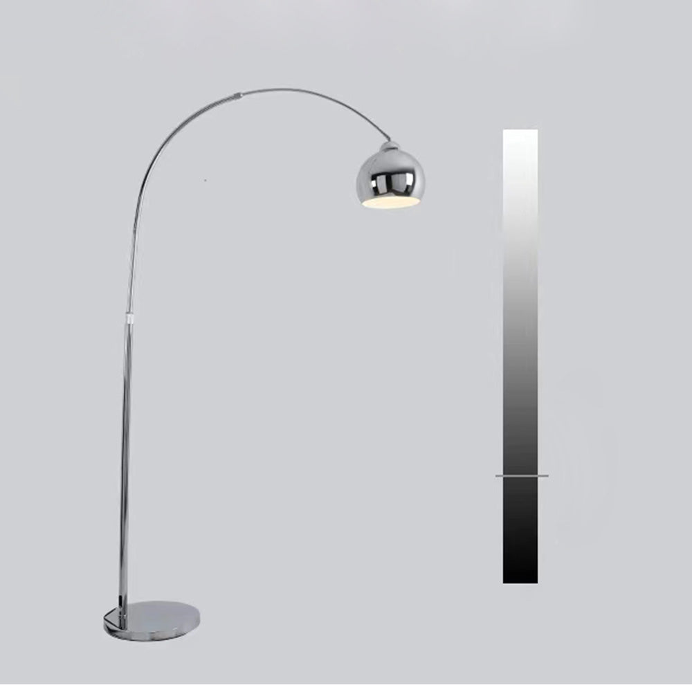 Elys Floor Lamp Modern Metal Chrome Arc Office Bedroom Living Room