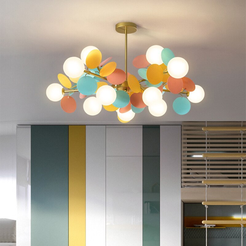 Halo Chandelier Multicoloured Flower Branch Living Room Dining Room