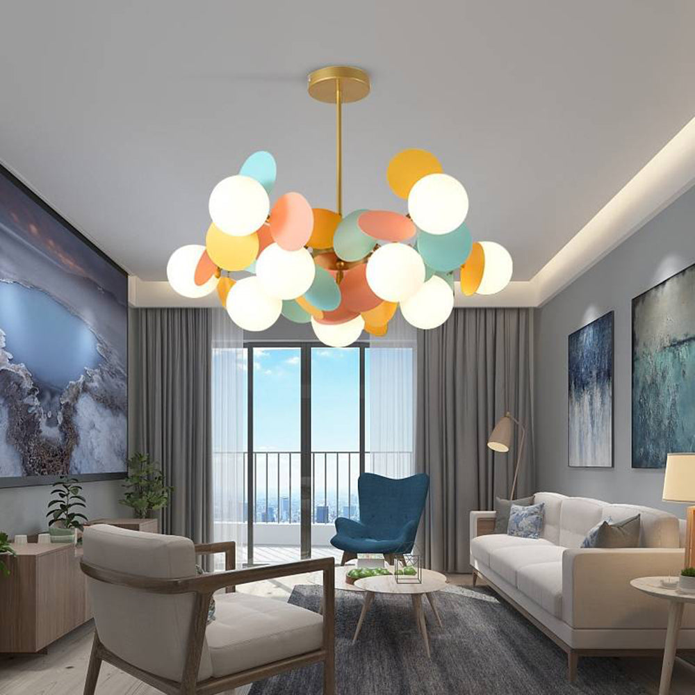 Halo Chandelier Multicoloured Flower Branch Living Room Dining Room