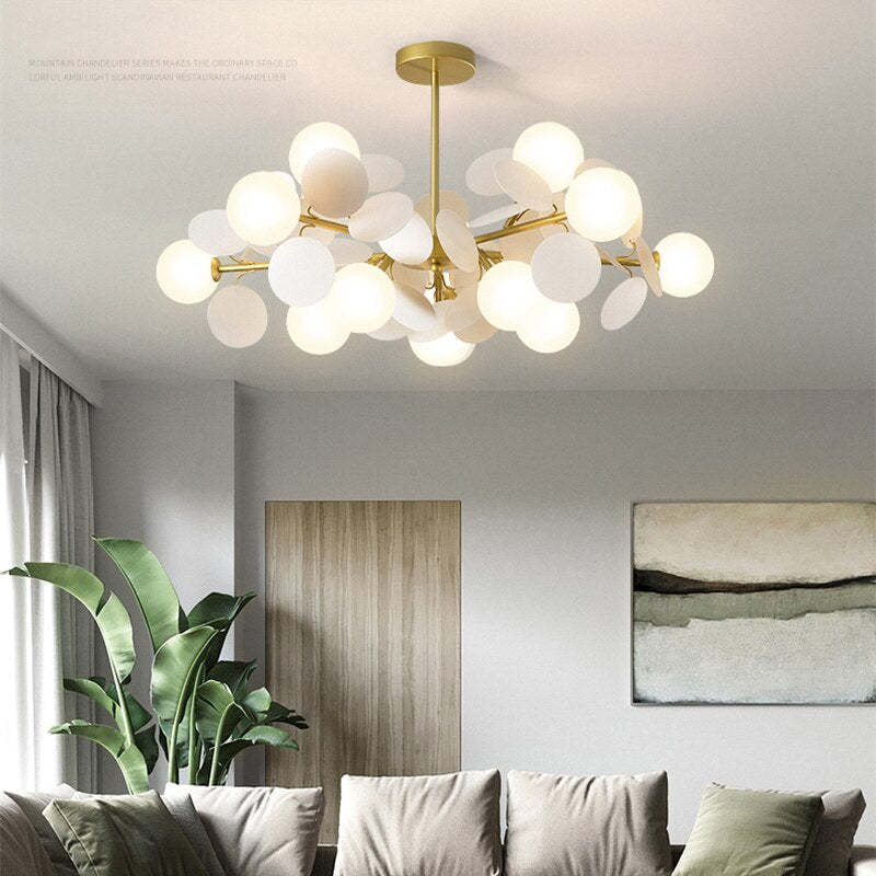 Halo Chandelier Multicoloured Flower Branch Living Room Dining Room