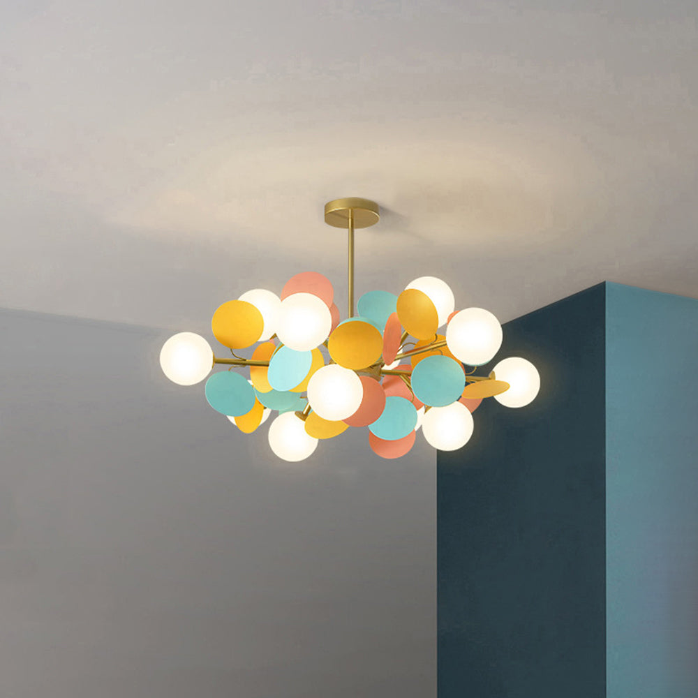 Halo Chandelier Multicoloured Flower Branch Living Room Dining Room