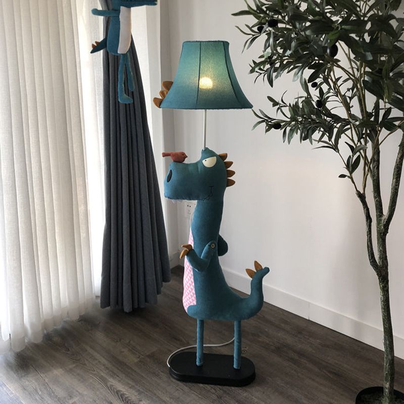 Yono Floor Lamp Modern Metal Fabric Dinosaur Living Room Bedroom