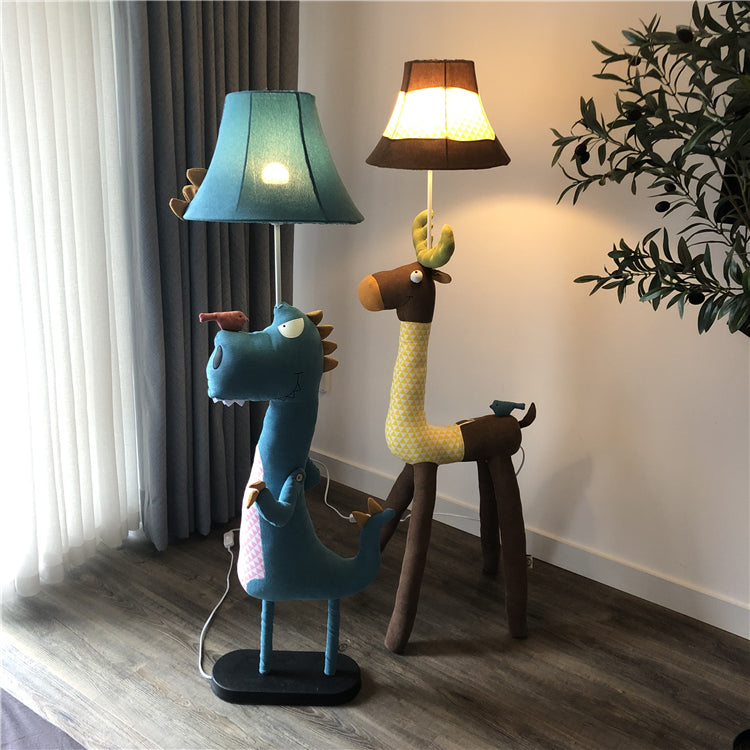 Yono Floor Lamp Modern Metal Fabric Dinosaur Living Room Bedroom