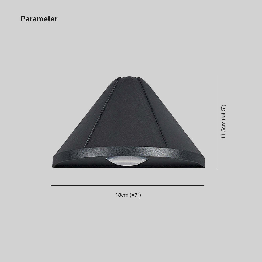 Edge Wall Lamp Modern Outdoor Metal Cone Shape Black Garden