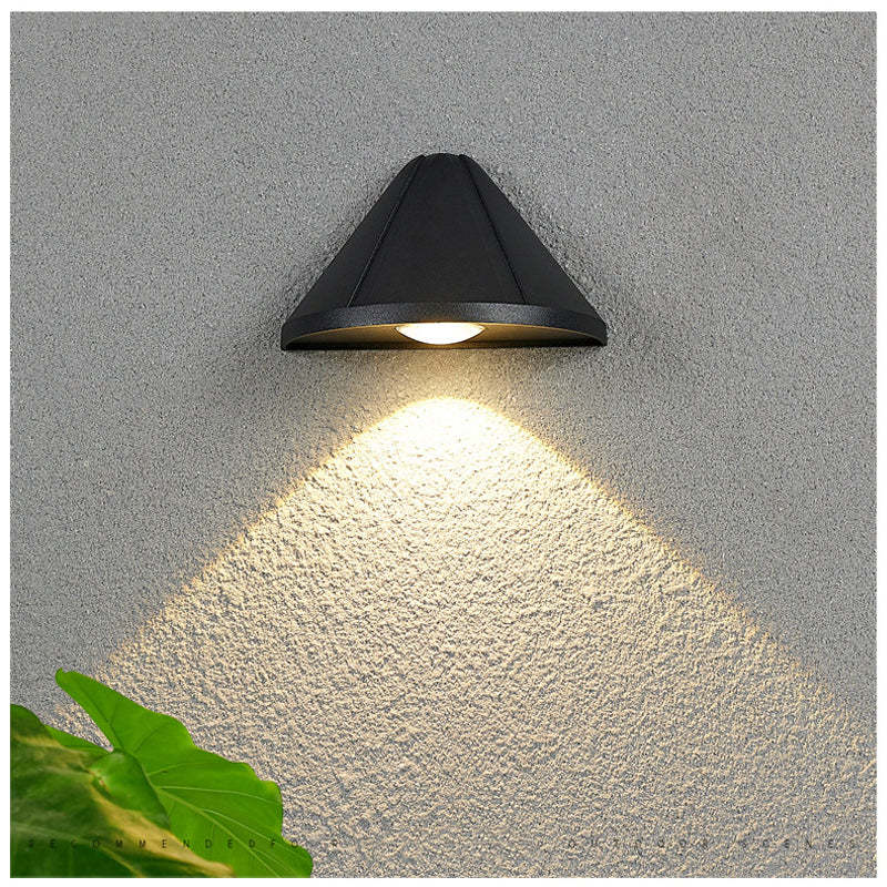 Edge Wall Lamp Modern Outdoor Metal Cone Shape Black Garden