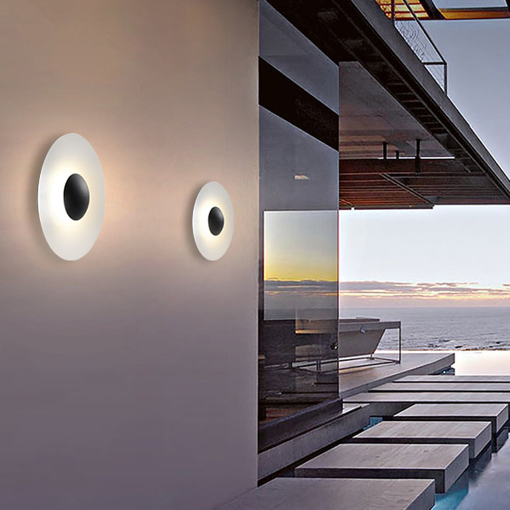 Haven Lámpara de Pared Exterior Redonda Metal Diseño Jardín