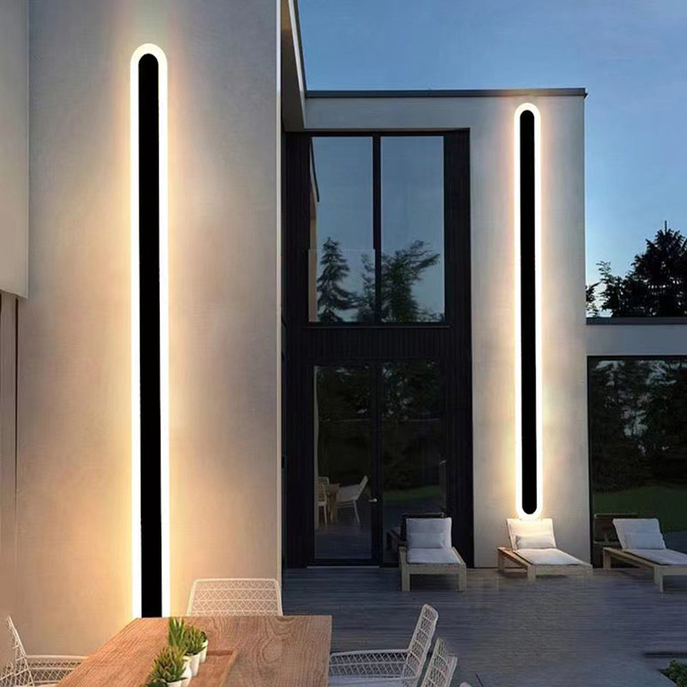 Edge Wall Lamp Outdoor Oval Linear Metal Minimalist Garden Corridor