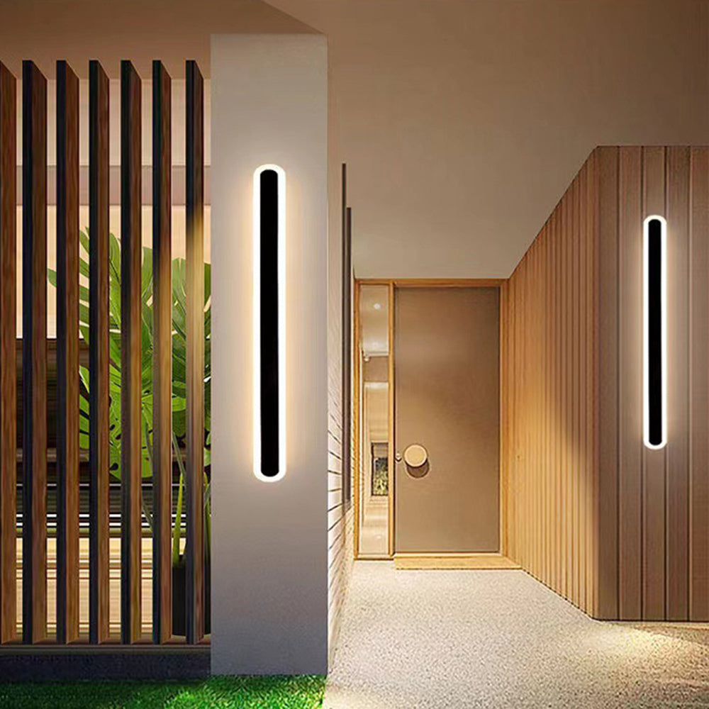 Edge Wall Lamp Outdoor Oval Linear Metal Minimalist Garden Corridor