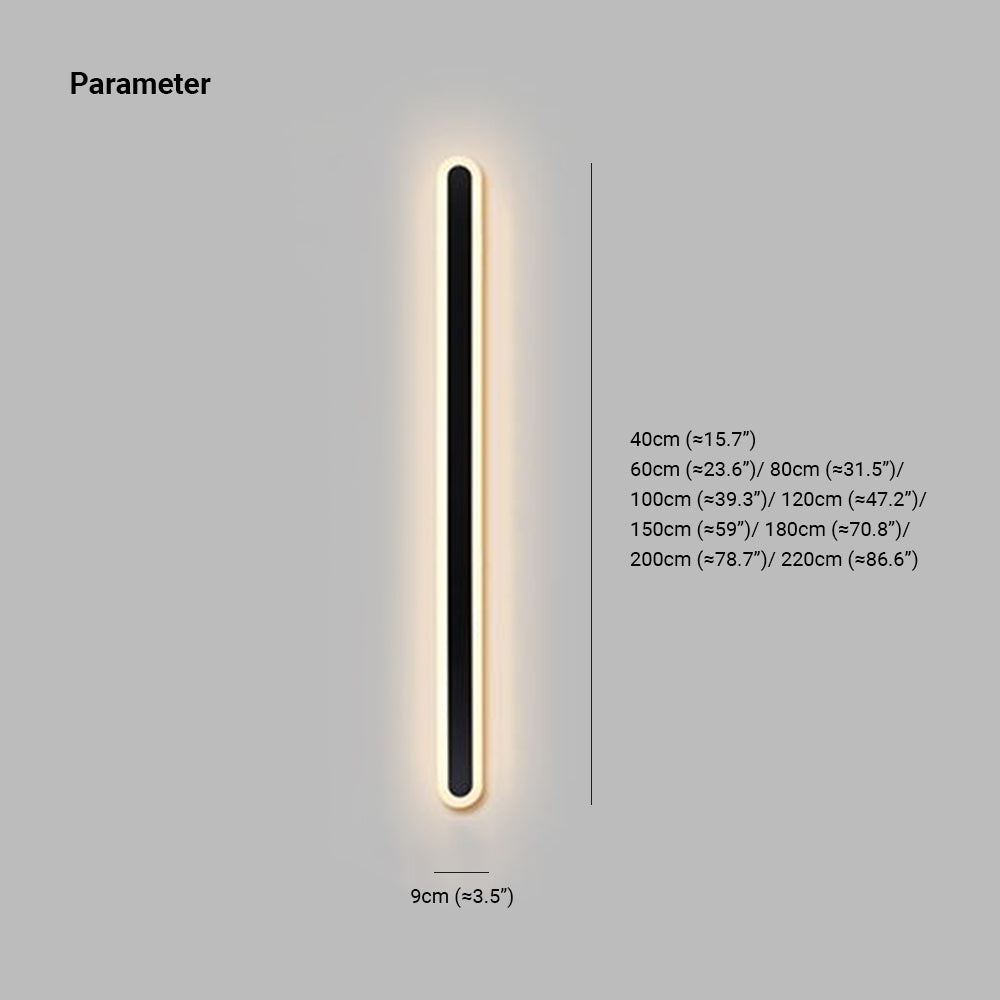 Edge Wall Lamp Outdoor Oval Linear Metal Minimalist Garden Corridor