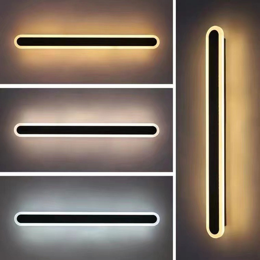 Edge Wall Lamp Outdoor Oval Linear Metal Minimalist Garden Corridor