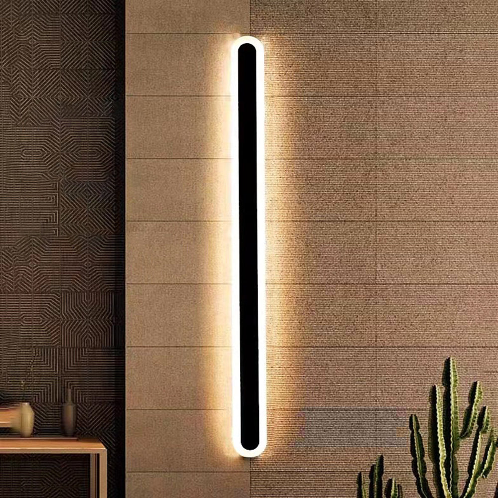 Edge Wall Lamp Outdoor Oval Linear Metal Minimalist Garden Corridor