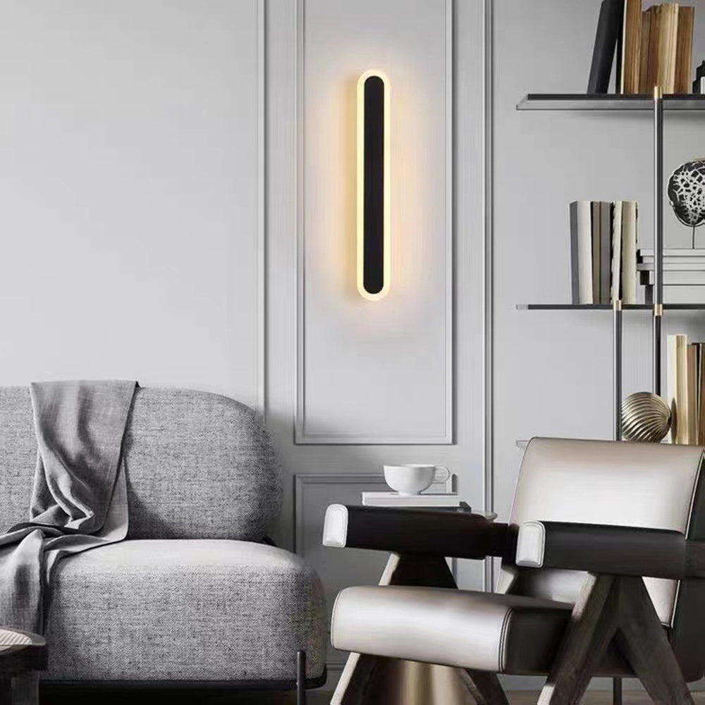 Edge Wall Lamp Outdoor Oval Linear Metal Minimalist Garden Corridor