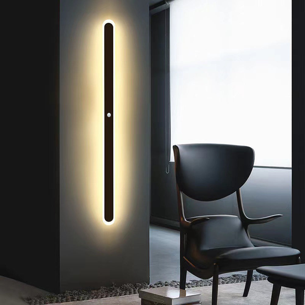 Edge Wall Lamp Outdoor Oval Linear Metal Minimalist Garden Corridor