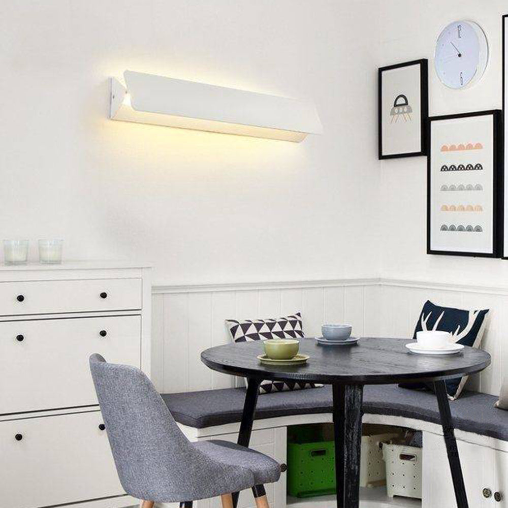 Edge Wall Lamp Outdoor Metal Linear Industrial Black White Garden