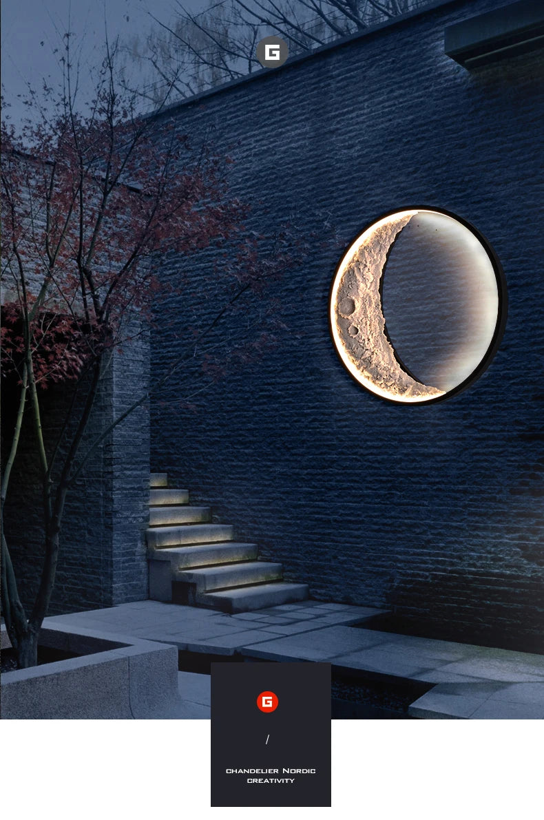 Haven Wall Lamp Outdoor Modern Patio LED Moon Garden Corridor