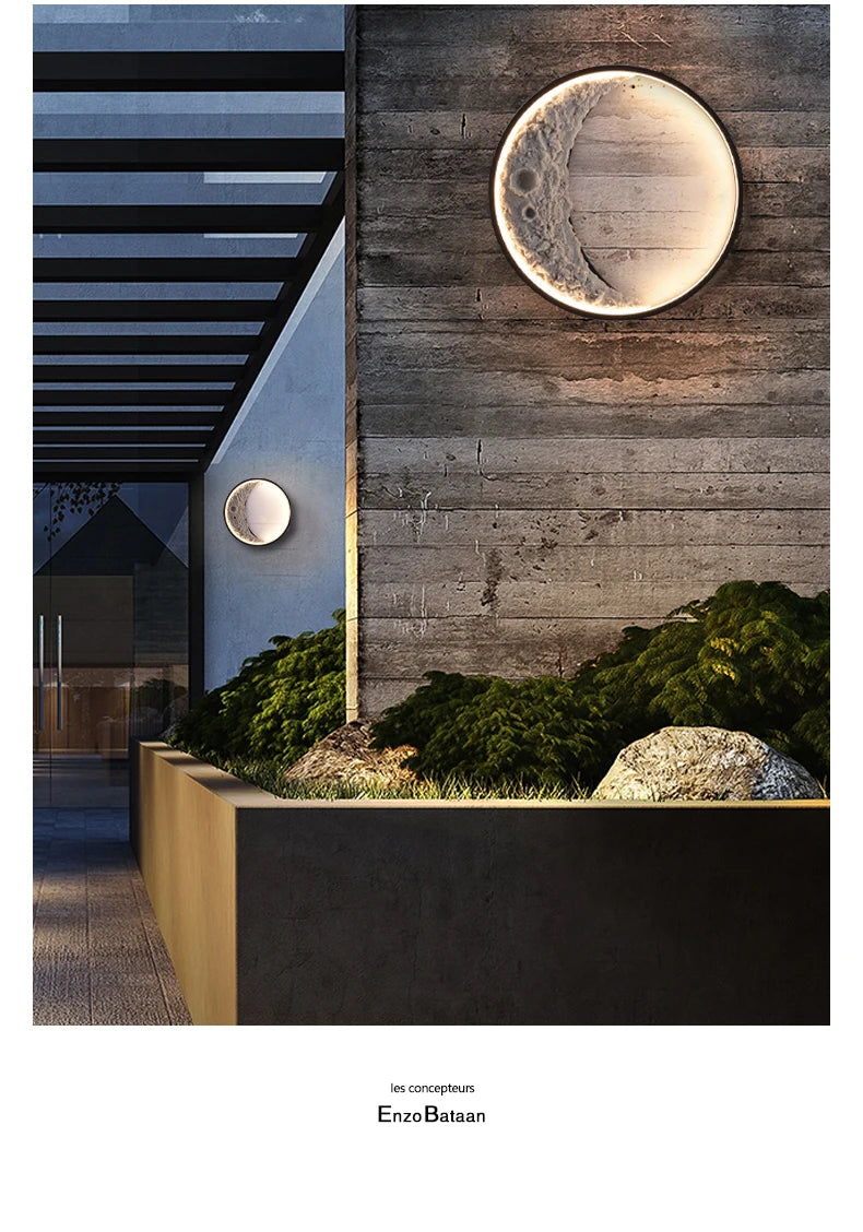 Haven Wall Lamp Outdoor Modern Patio LED Moon Garden Corridor