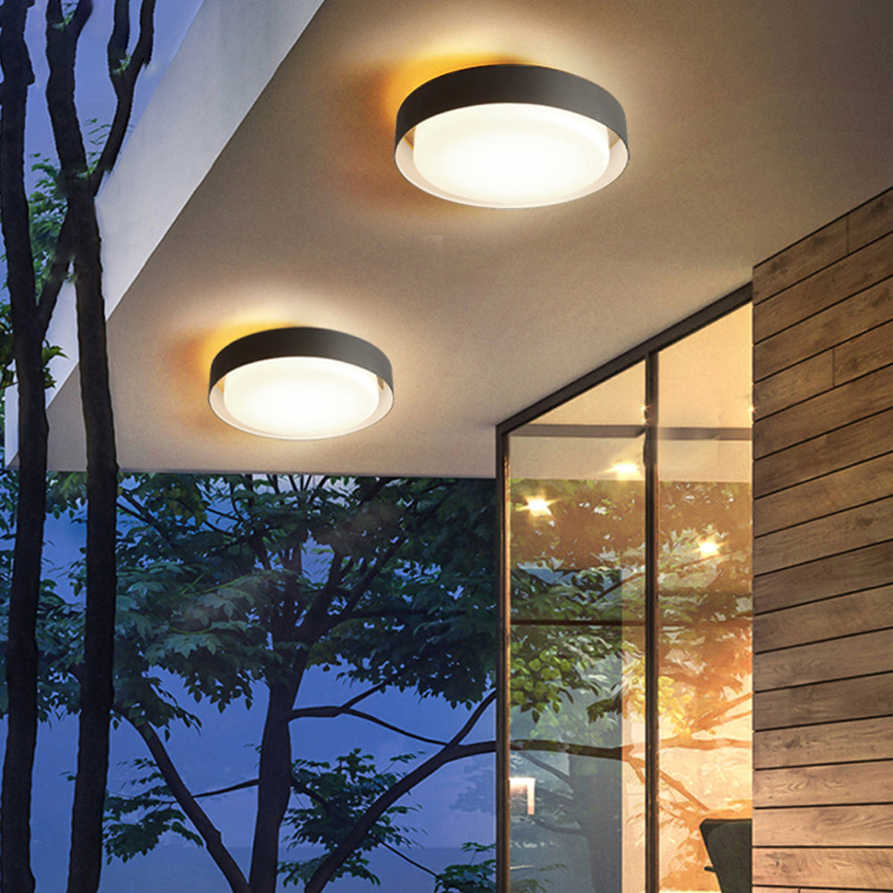 Edge Flush Mount Ceiling Light Modern Round Metal Acrylic Garden
