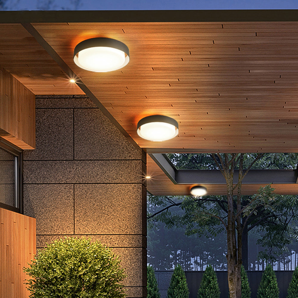 Edge Flush Mount Ceiling Light Modern Round Metal Acrylic Garden