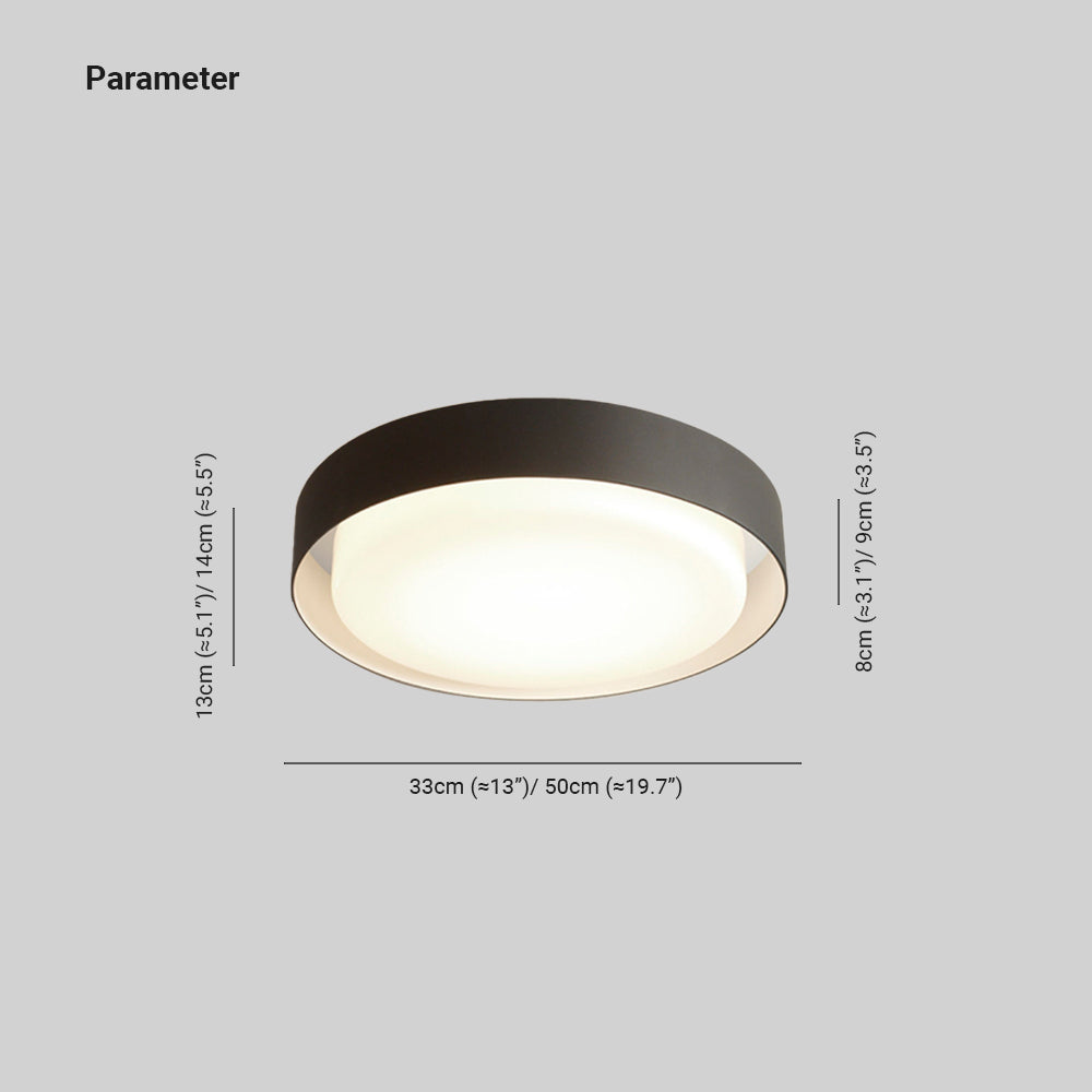 Edge Flush Mount Ceiling Light Modern Round Metal Acrylic Garden