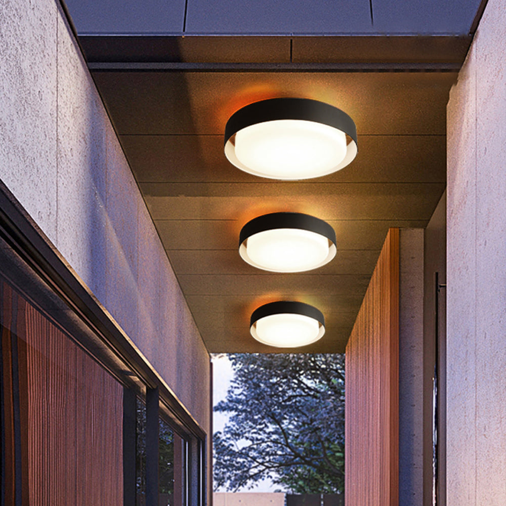 Edge Flush Mount Ceiling Light Modern Round Metal Acrylic Garden