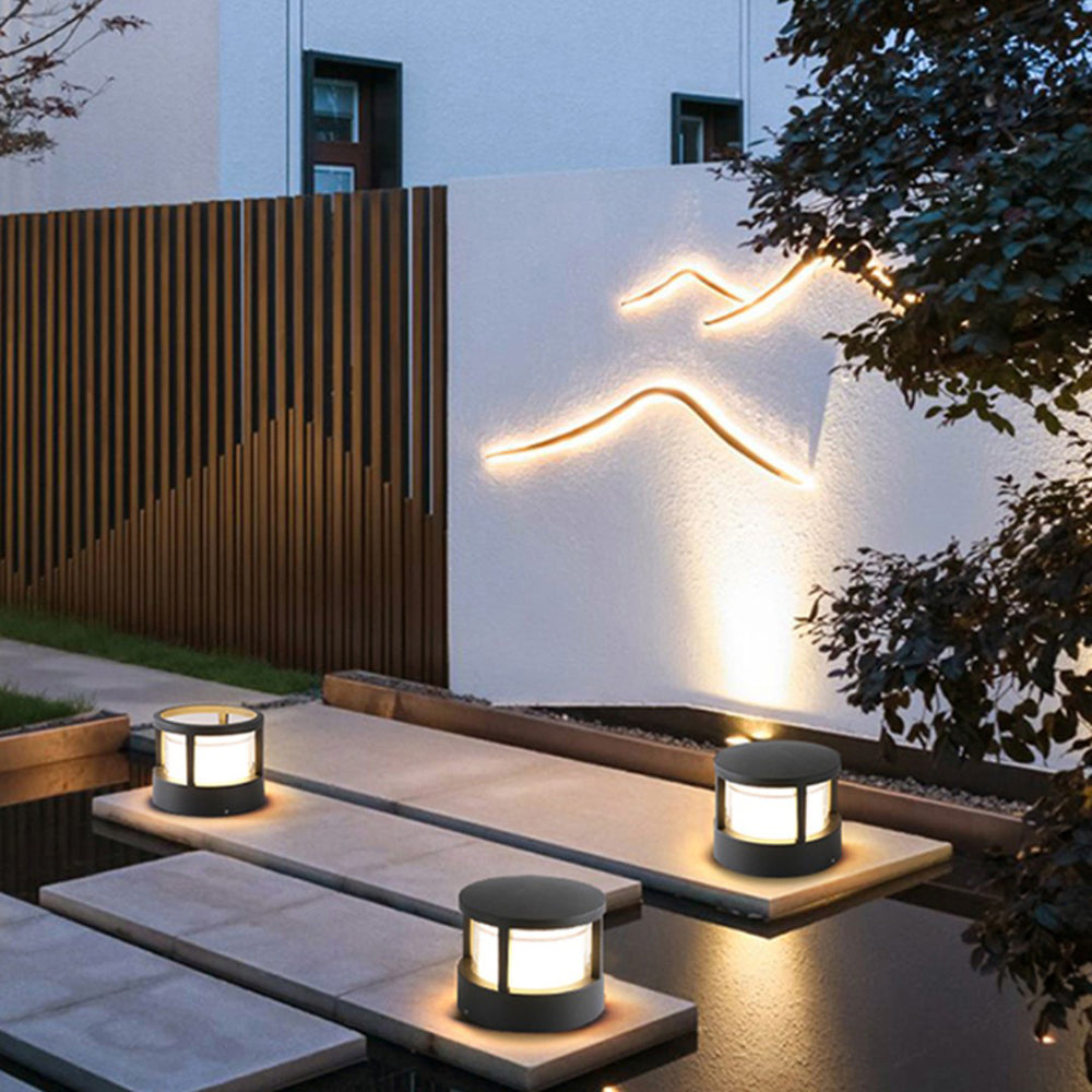 Haven Lámpara de Pared Exterior Cilíndrico Metal Moderno Jardín
