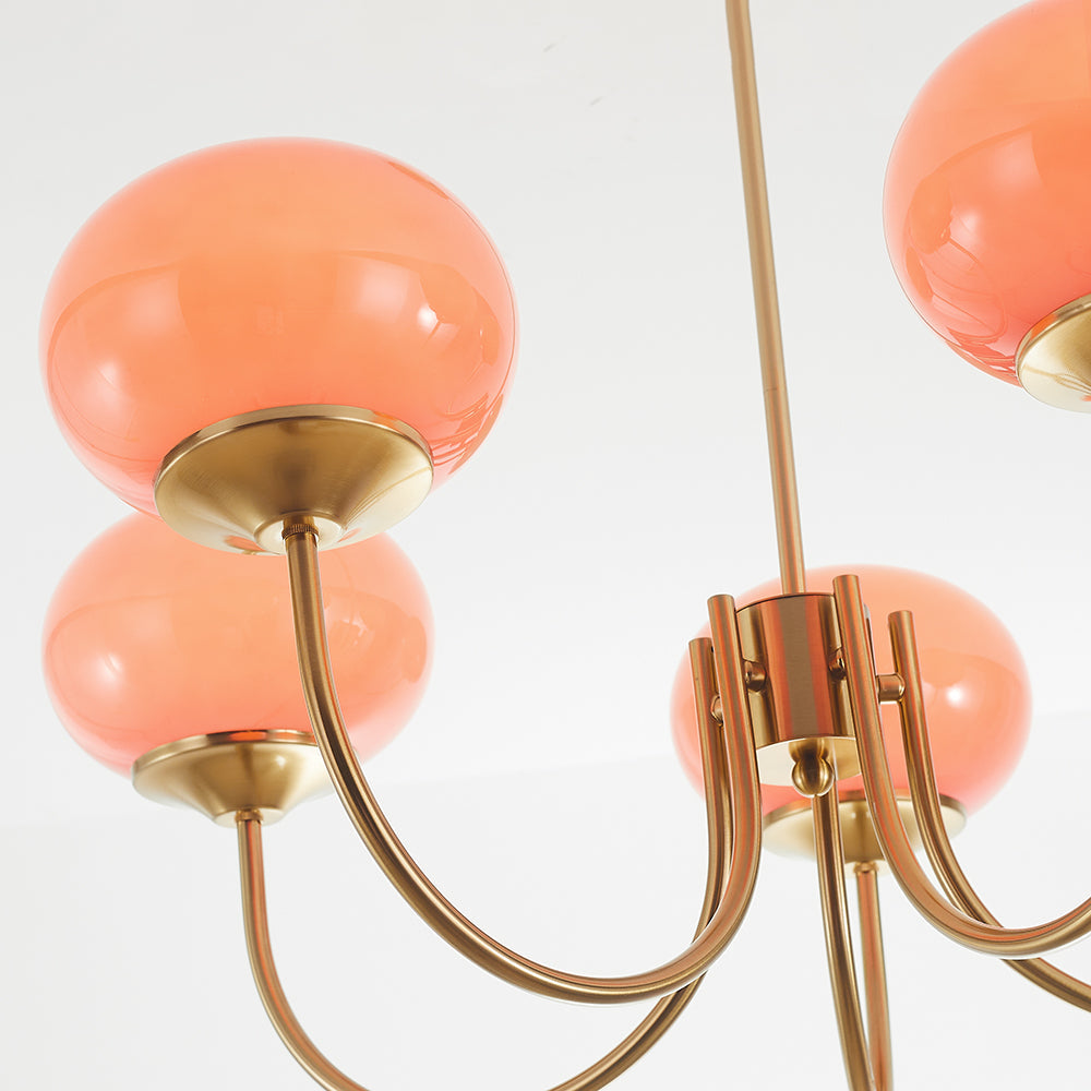 Halo Chandelier Art Deco Retro with Globe Bedroom Living Room