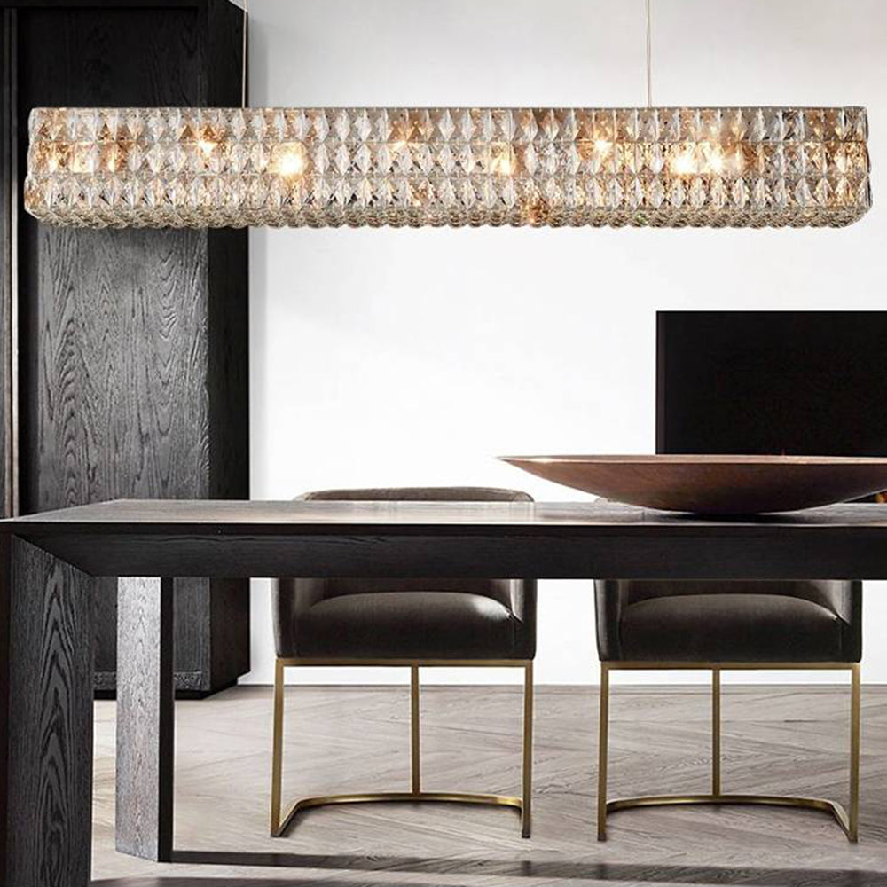 Aura Chandelier Luxury Rectangular Crystal Living Room Dining Room