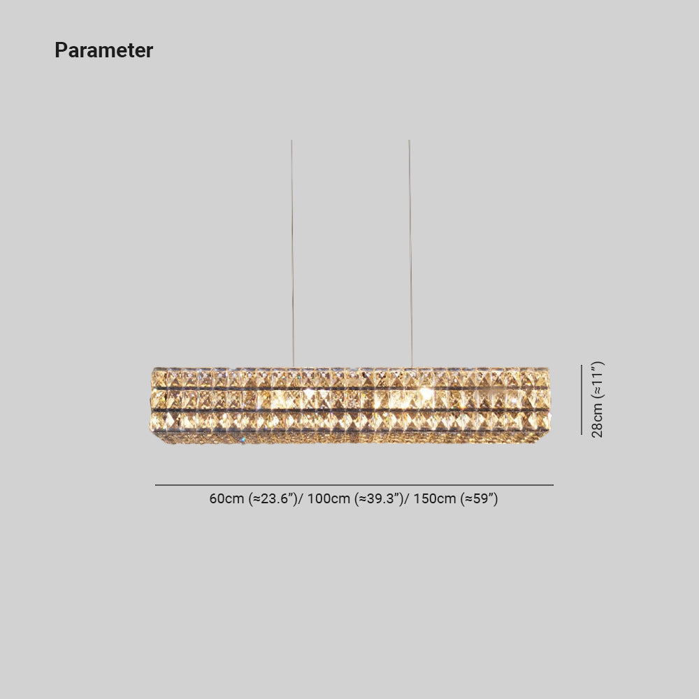 Aura Chandelier Luxury Rectangular Crystal Living Room Dining Room
