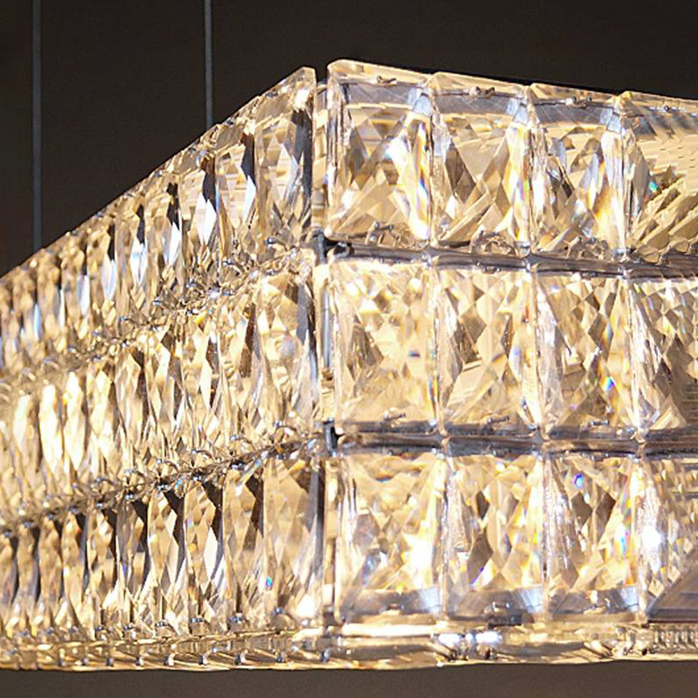 Aura Chandelier Luxury Rectangular Crystal Living Room Dining Room