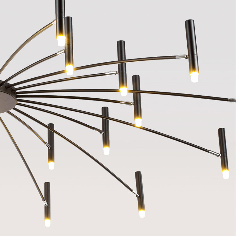 Aura Chandelier Modern Linear Metal Multi-Headed Blown Living Room