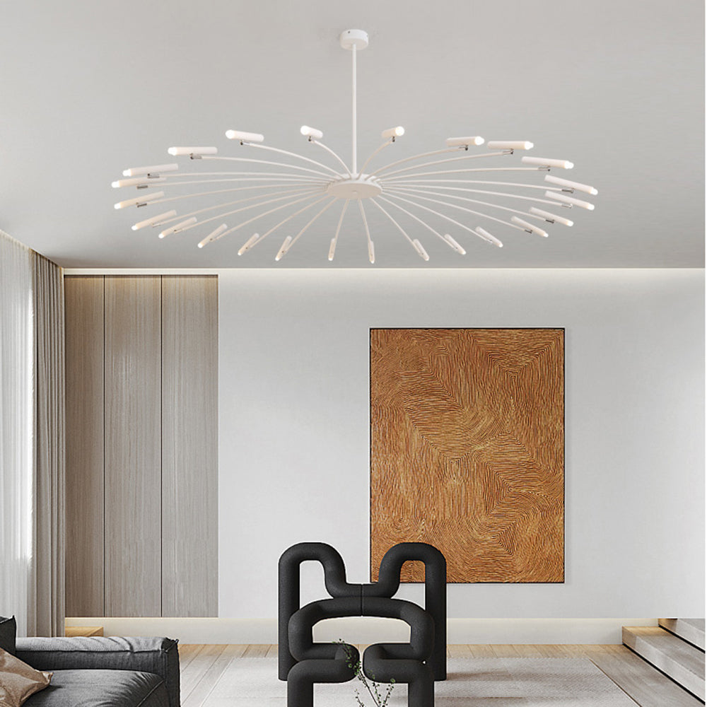 Aura Chandelier Modern Linear Metal Multi-Headed Blown Living Room
