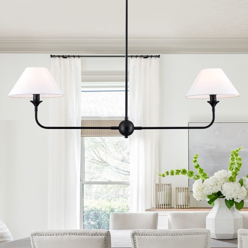 Elys Chandelier Modern Black Metal LED Living Room Bedroom
