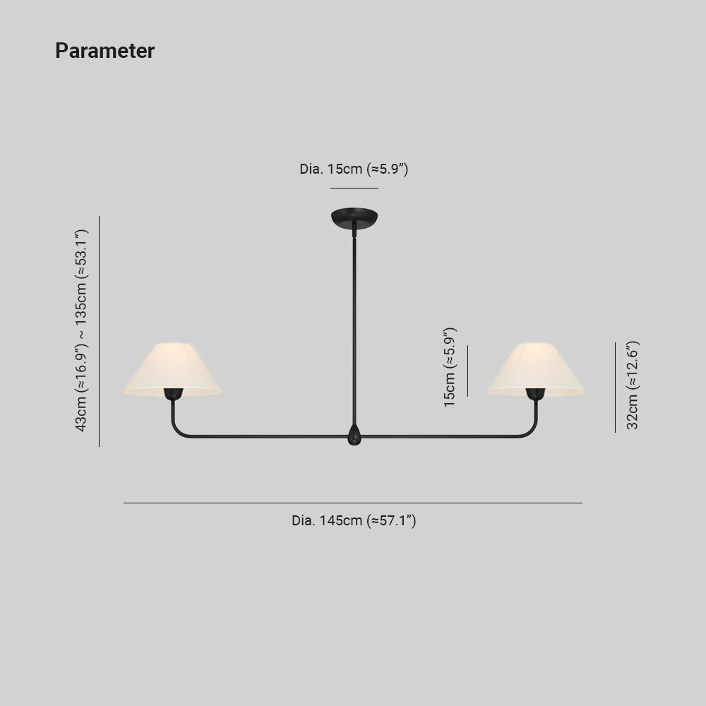 Elys Chandelier Modern Black Metal LED Living Room Bedroom