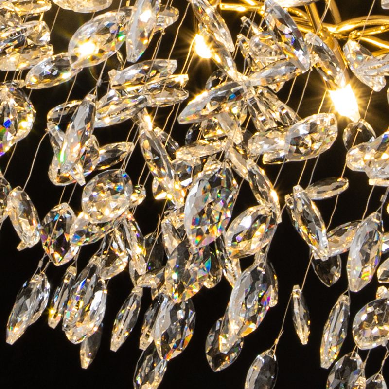 Aura Chandelier Contemporary Crystal Glass Gold Living Room Bedroom