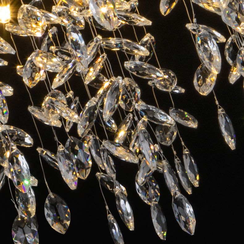 Aura Chandelier Contemporary Crystal Glass Gold Living Room Bedroom