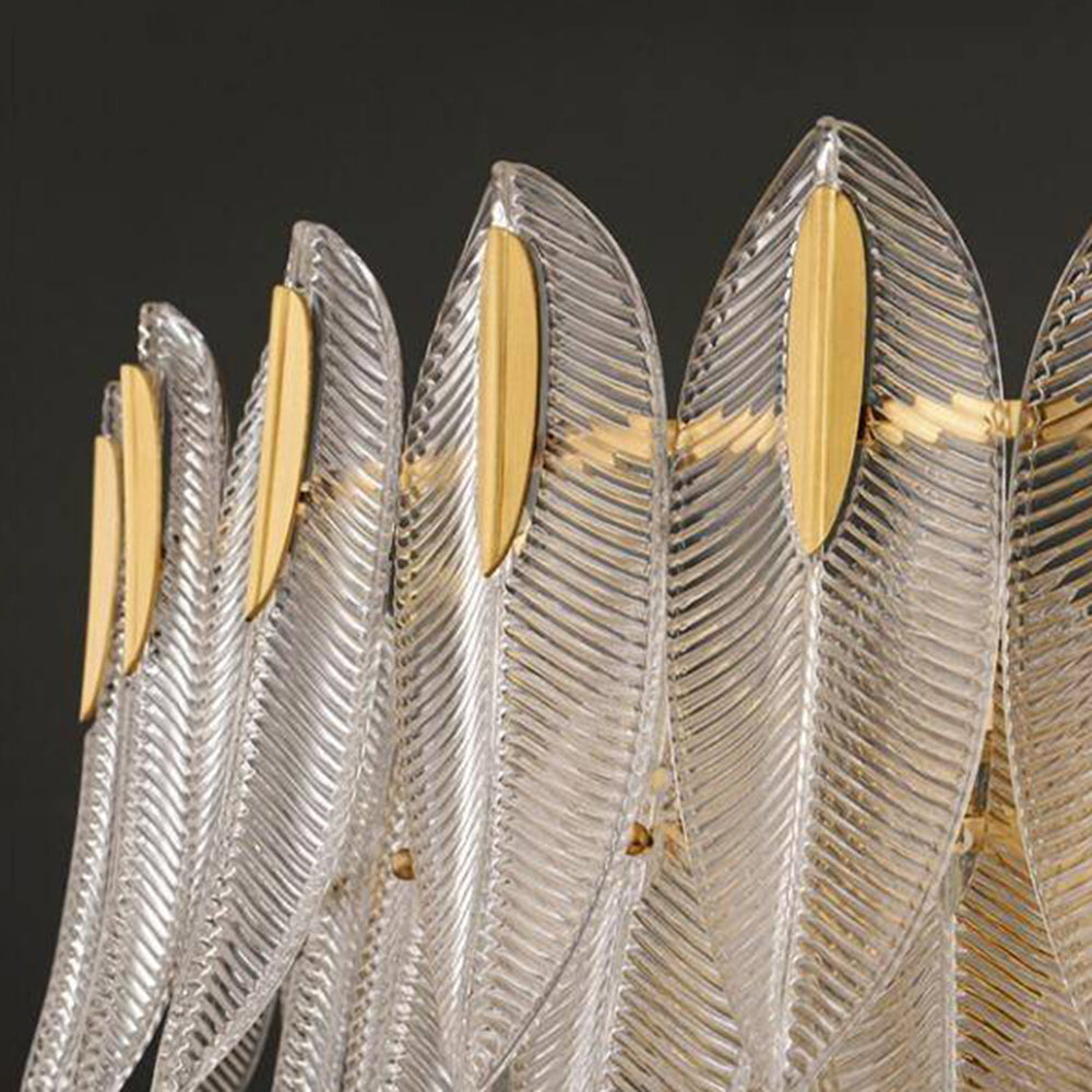Aura Chandelier Modern Golden Feather Living Room Bedroom